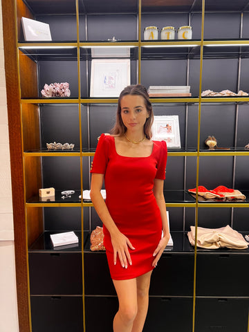 Carlona Mini Dress - Red (SALE) - Amy Taylor Collection